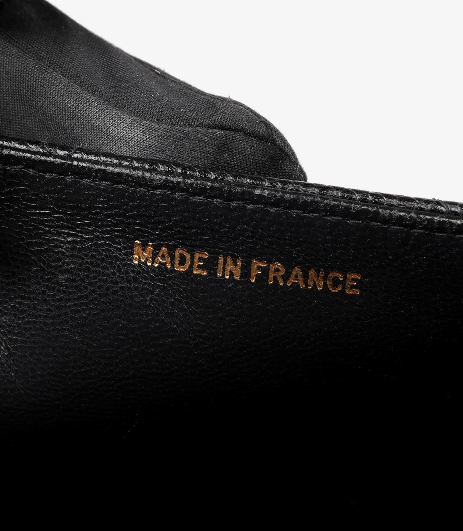 Chanel Black Quilted Caviar Leather Vintage Jumbo XL Classic Briefcase en venta 2