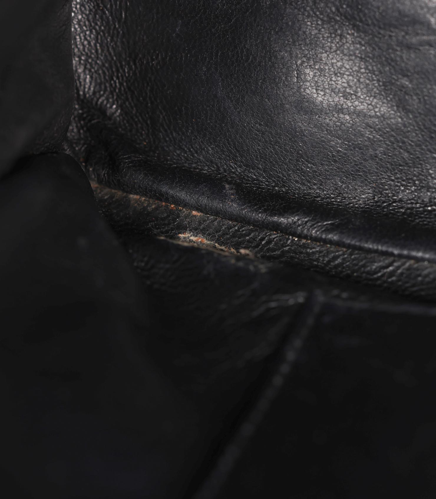 Chanel Schwarz gesteppt Kaviar Leder Vintage Maxi Jumbo XL Kameratasche im Angebot 6