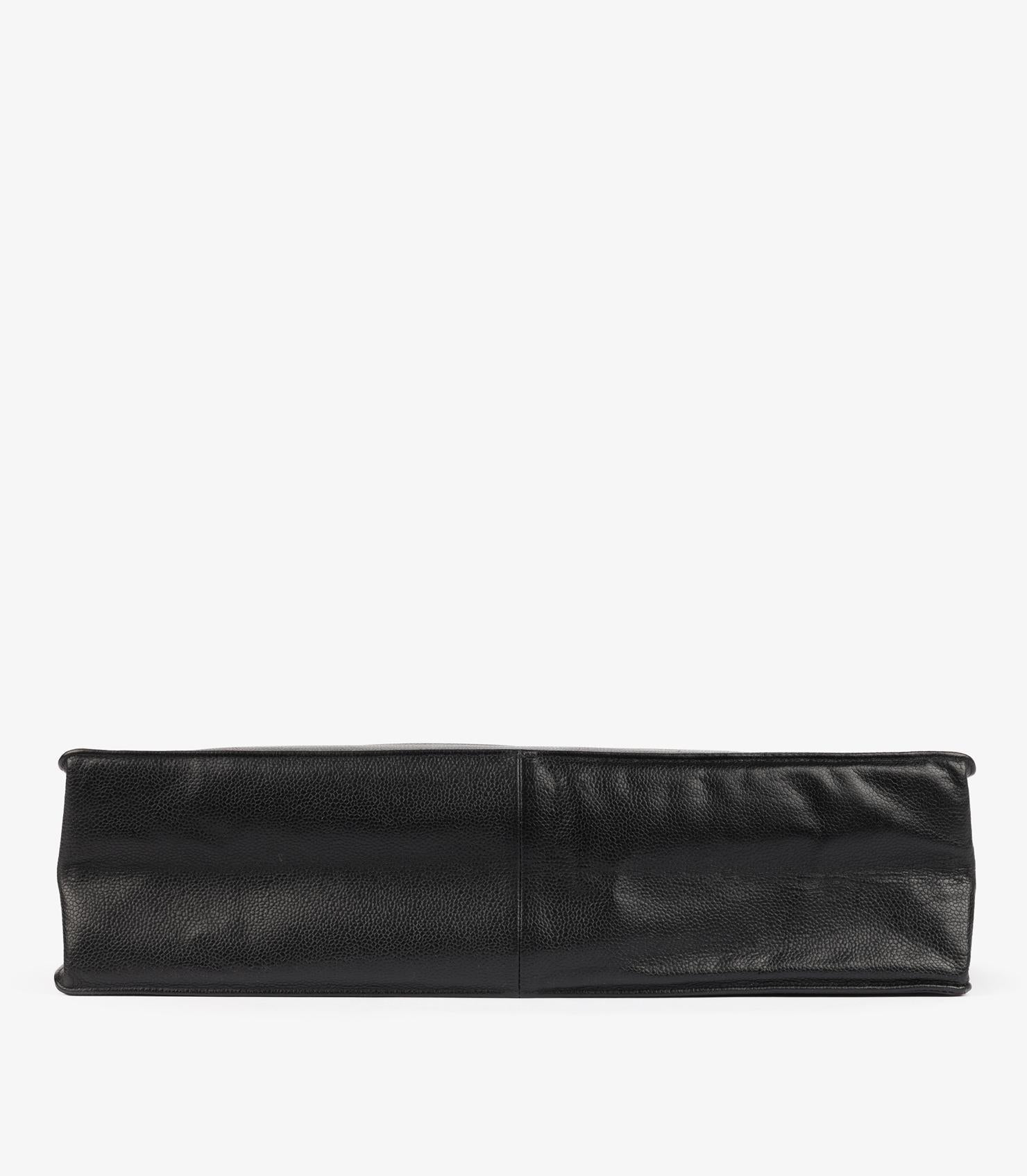 Chanel Black Quilted Caviar Leather Vintage Maxi Timeless Shoulder Tote im Angebot 2