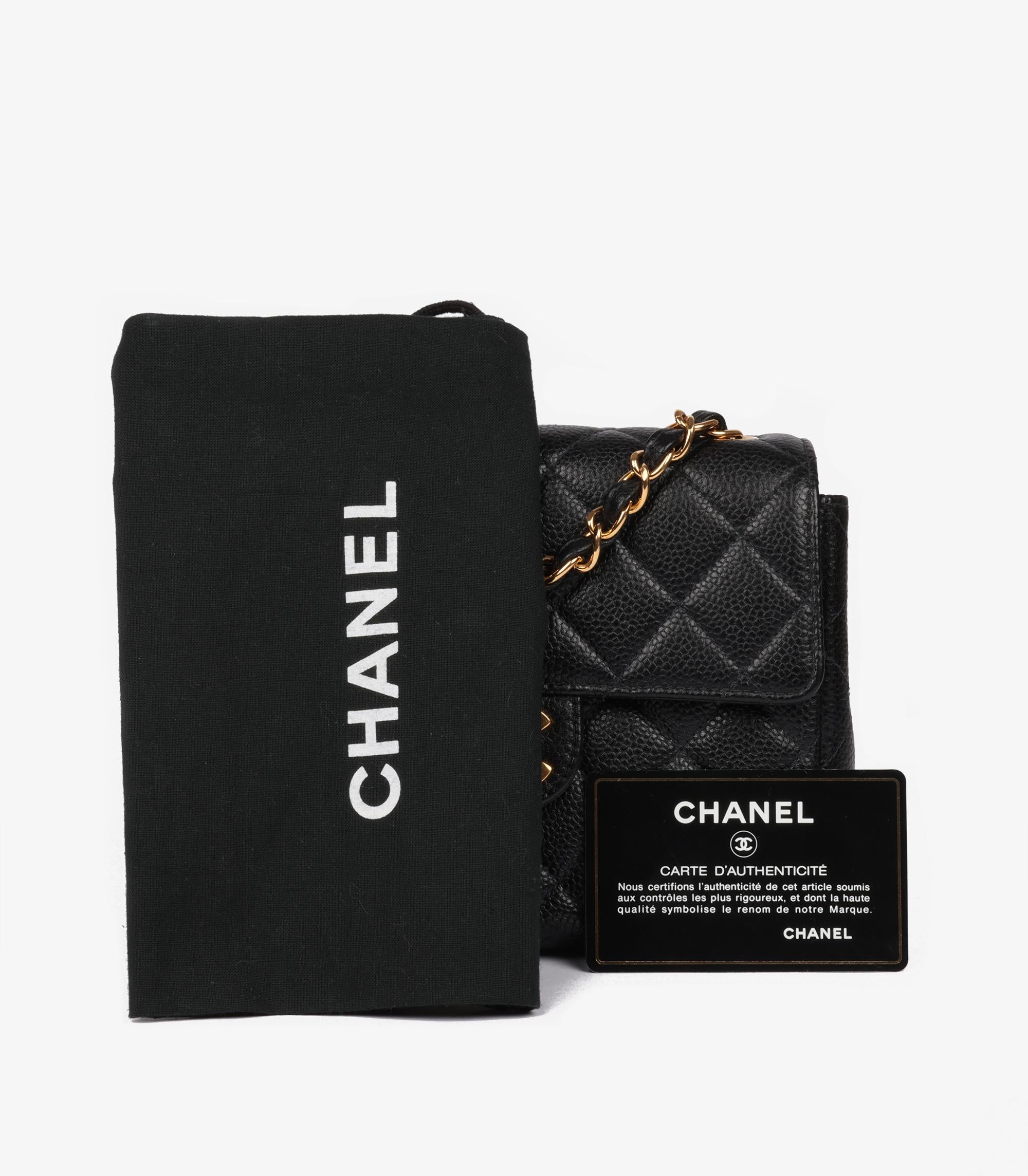 Chanel Black Quilted Caviar Leather Vintage Square Mini Flap Bag 9