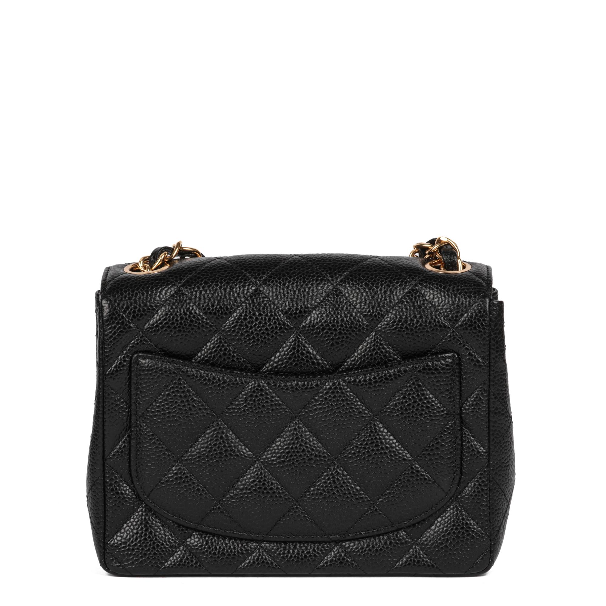 CHANEL Black Quilted Caviar Leather Vintage Square Mini Flap Bag 1