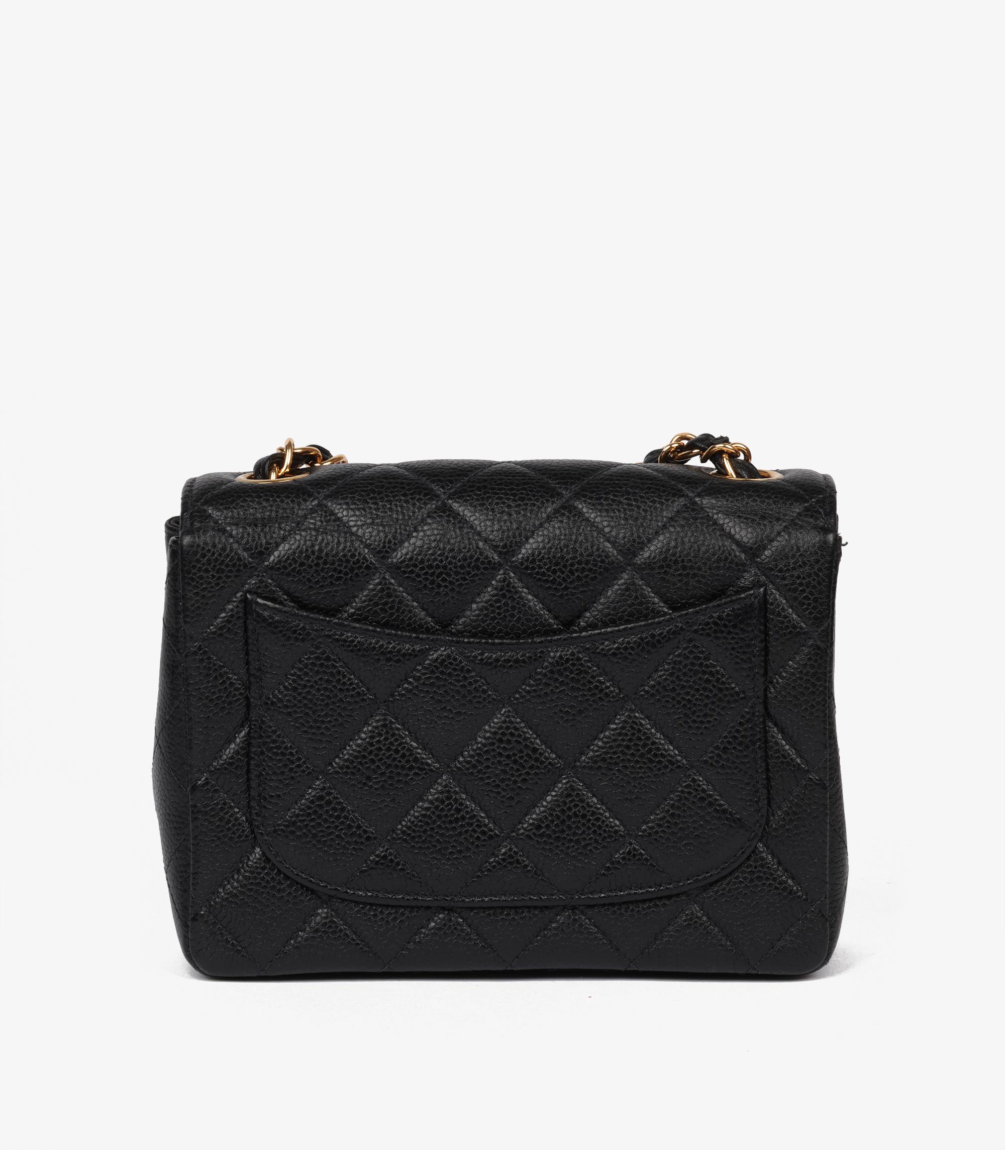 Chanel Black Quilted Caviar Leather Vintage Square Mini Flap Bag 2