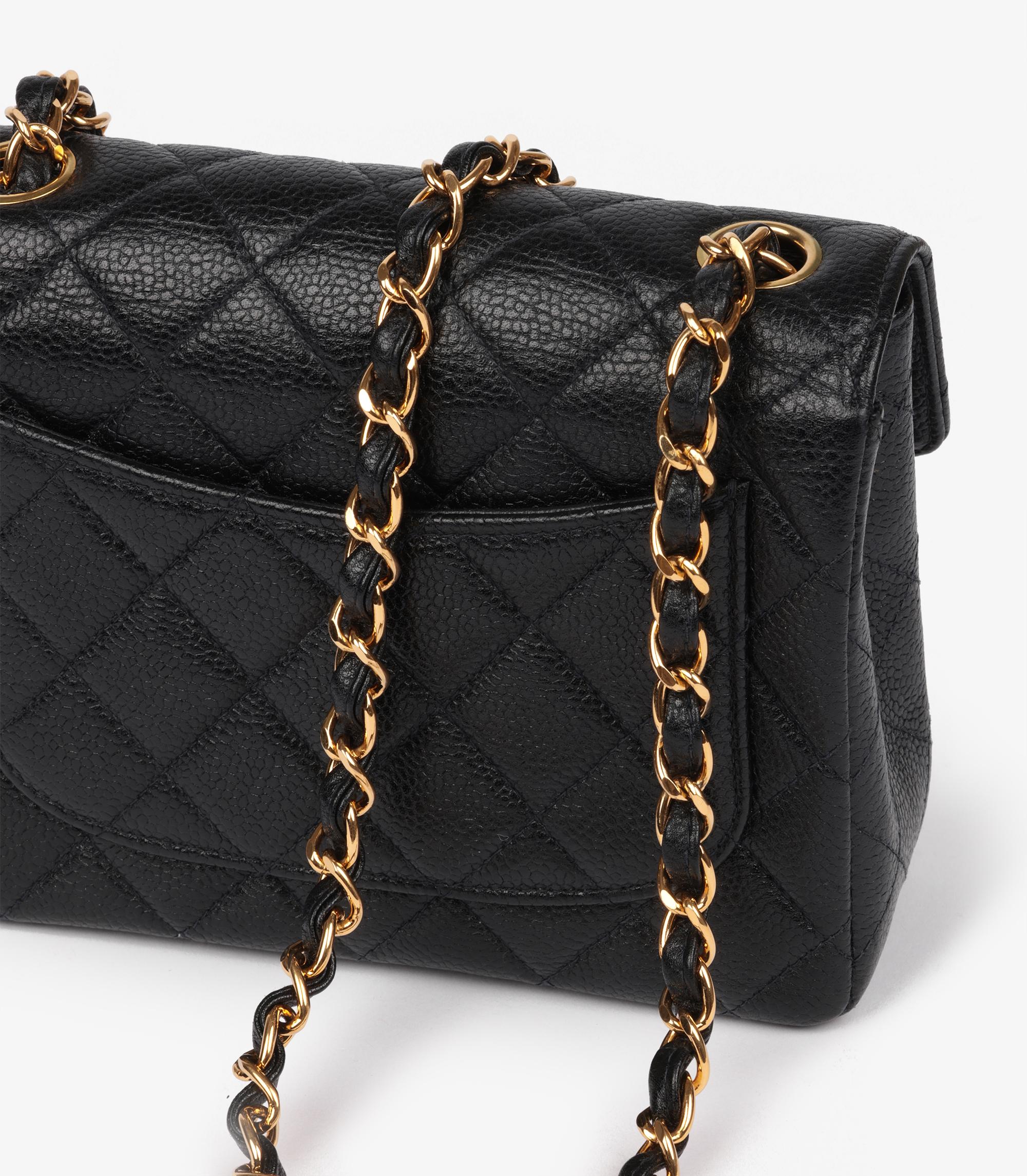 Chanel Black Quilted Caviar Leather Vintage Square Mini Flap Bag 5