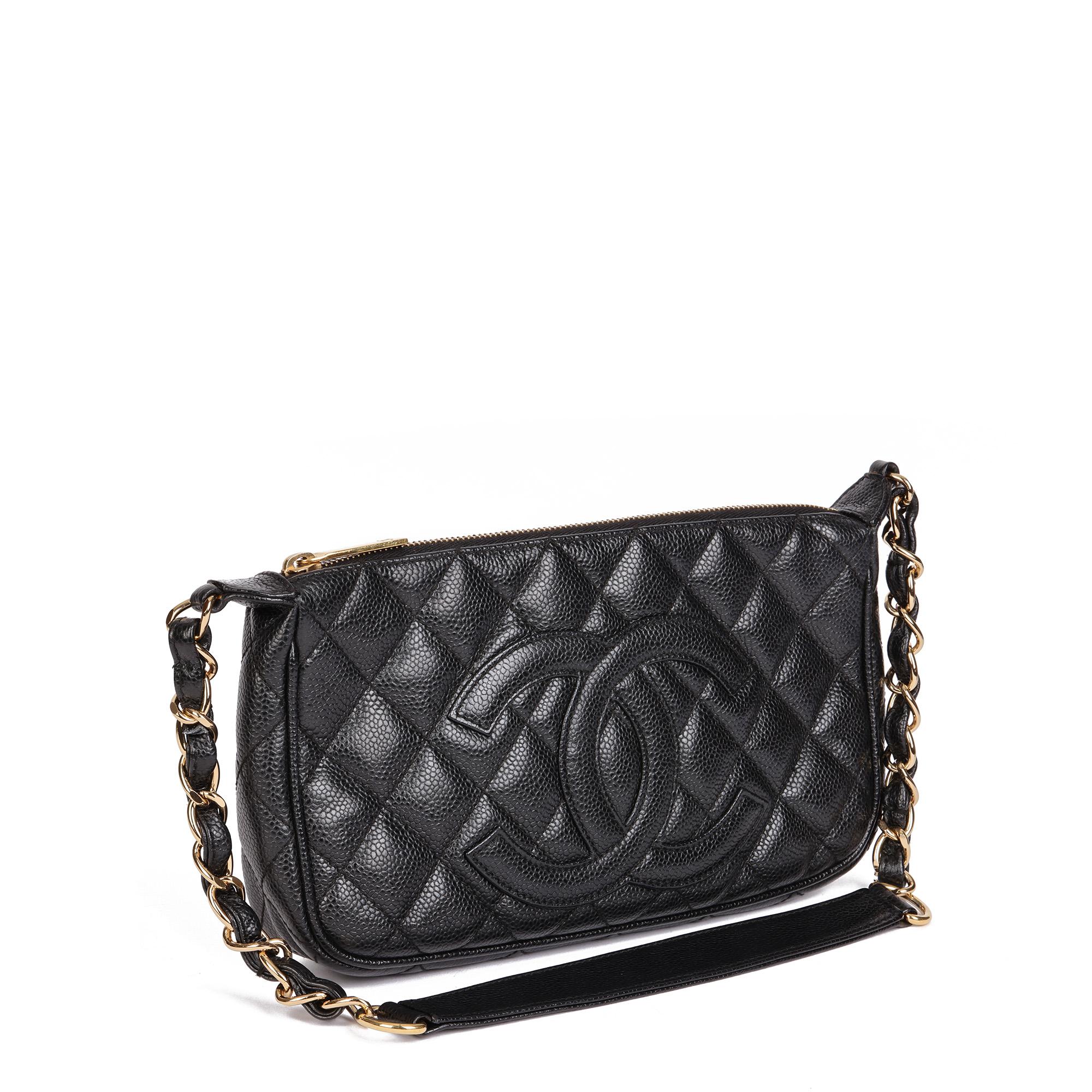 CHANEL
Black Quilted Caviar Leather Vintage Timeless Pochette

Xupes Reference: HB4758
Serial Number: 7616582
Age (Circa): 2002
Accompanied By: Chanel Dust Bag, Care Booklet, Authenticity Card
Authenticity Details: Authenticity Card, Serial Sticker