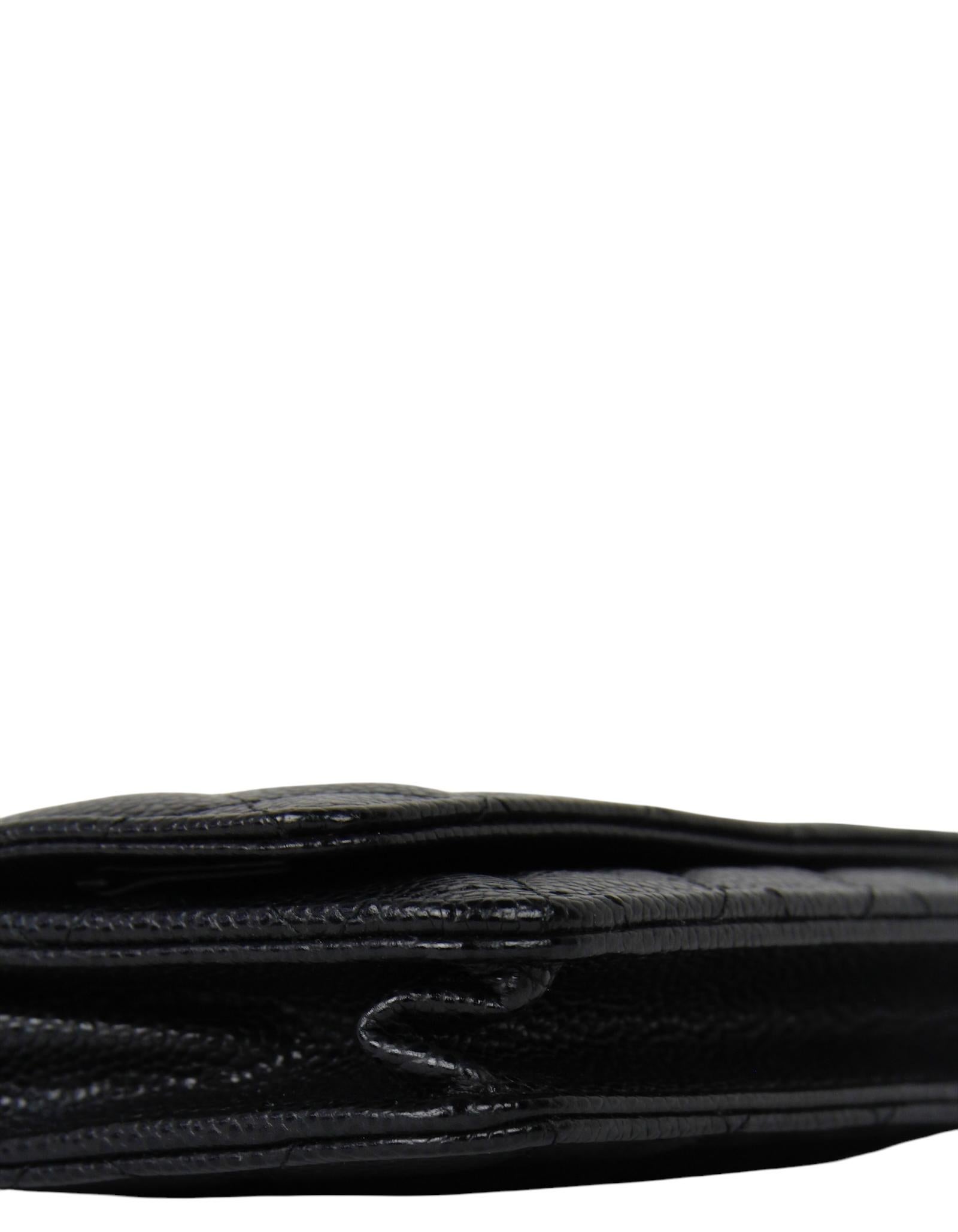 Chanel Black Quilted Caviar Leather Wallet On Chain WOC Crossbody Bag For Sale 1