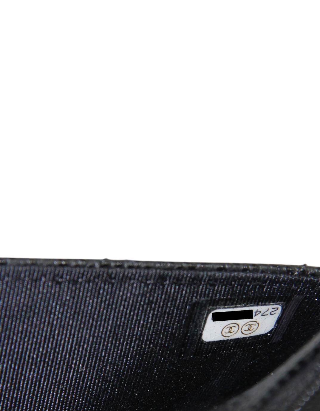 Chanel Black Quilted Caviar Leather Wallet On Chain WOC Crossbody Bag For Sale 5