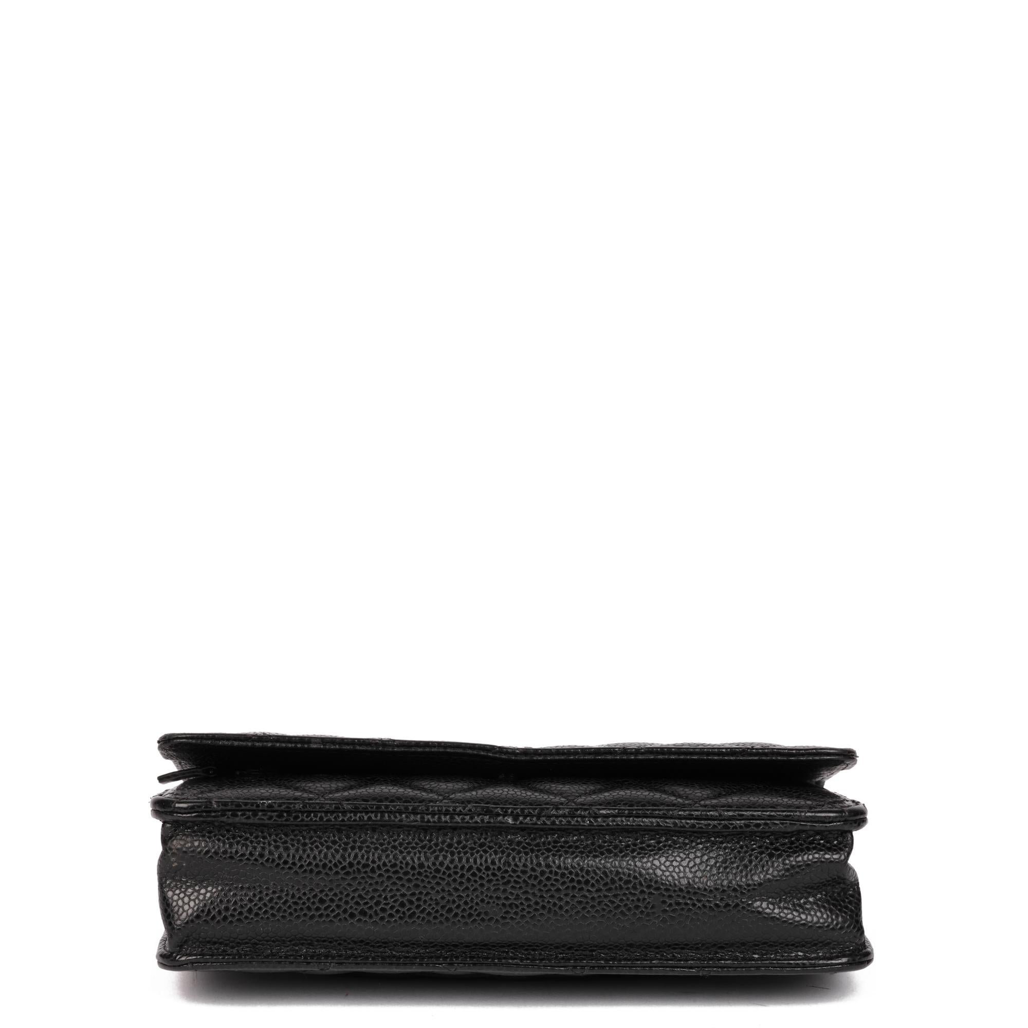 CHANEL Black Quilted Caviar Leather Wallet-on-Chain WOC 2