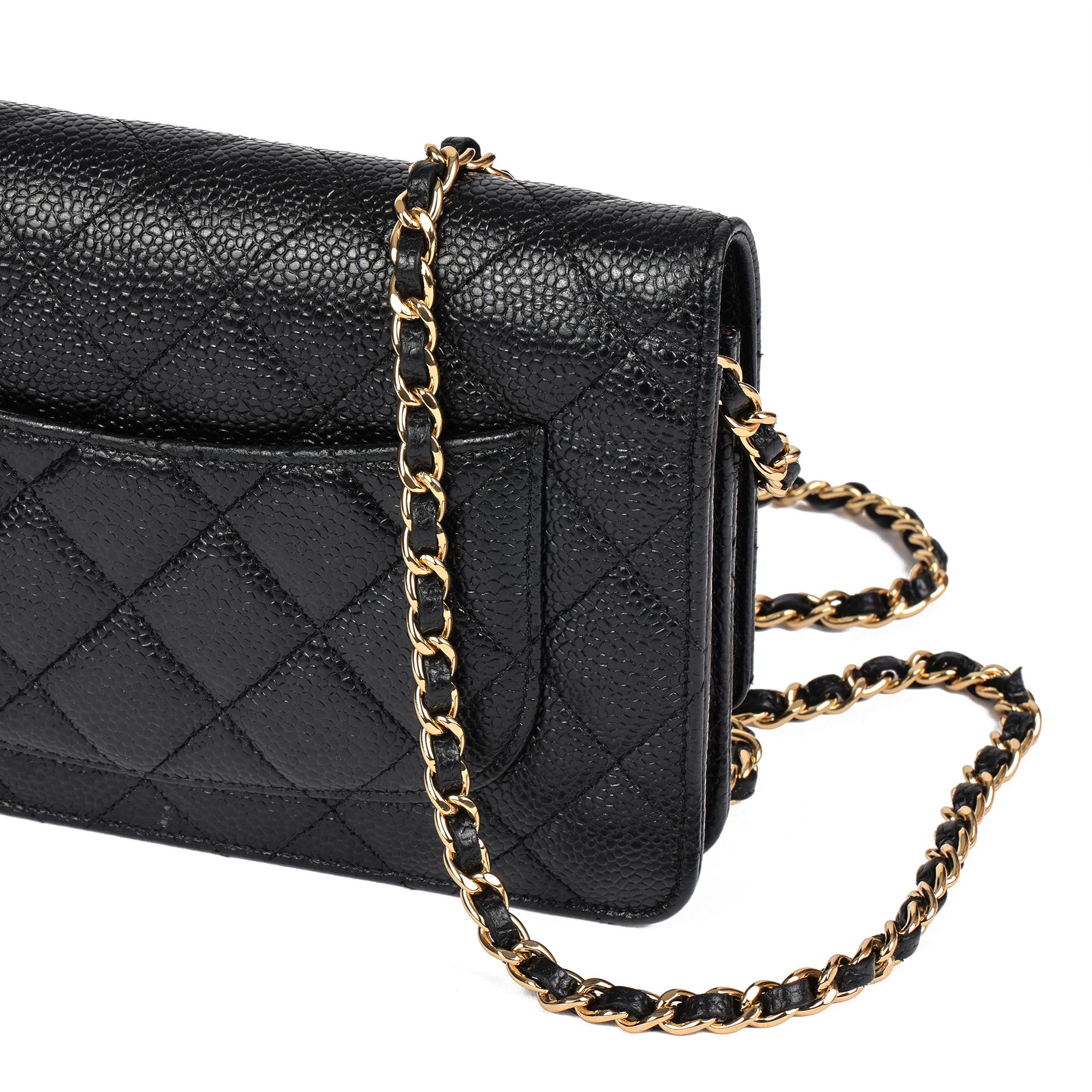 CHANEL Black Quilted Caviar Leather Wallet-on-Chain WOC 2
