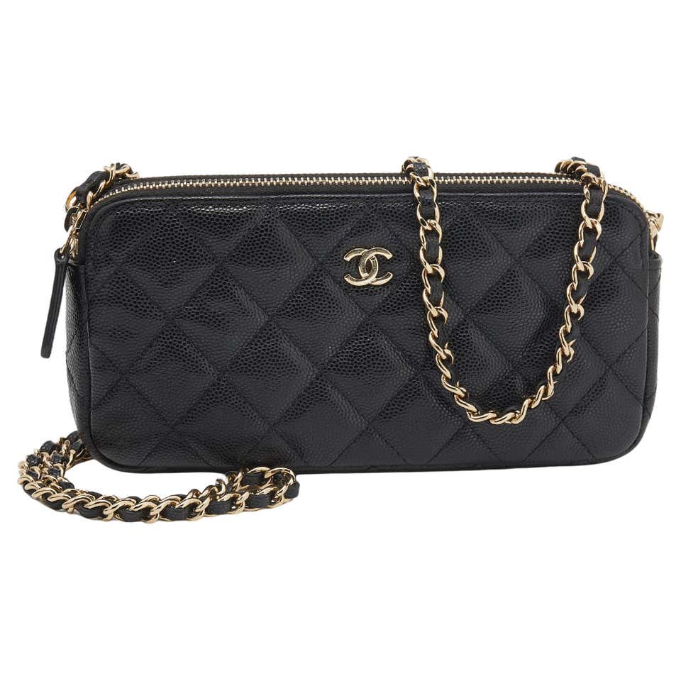 Chanel Black Quilted Caviar Leather WOC Double Zip Wallet on Chain at 1stDibs chanel double Chanel Black Quilted Caviar Leather WOC Double Zip Wallet on Chain at 1stDibs chanel double