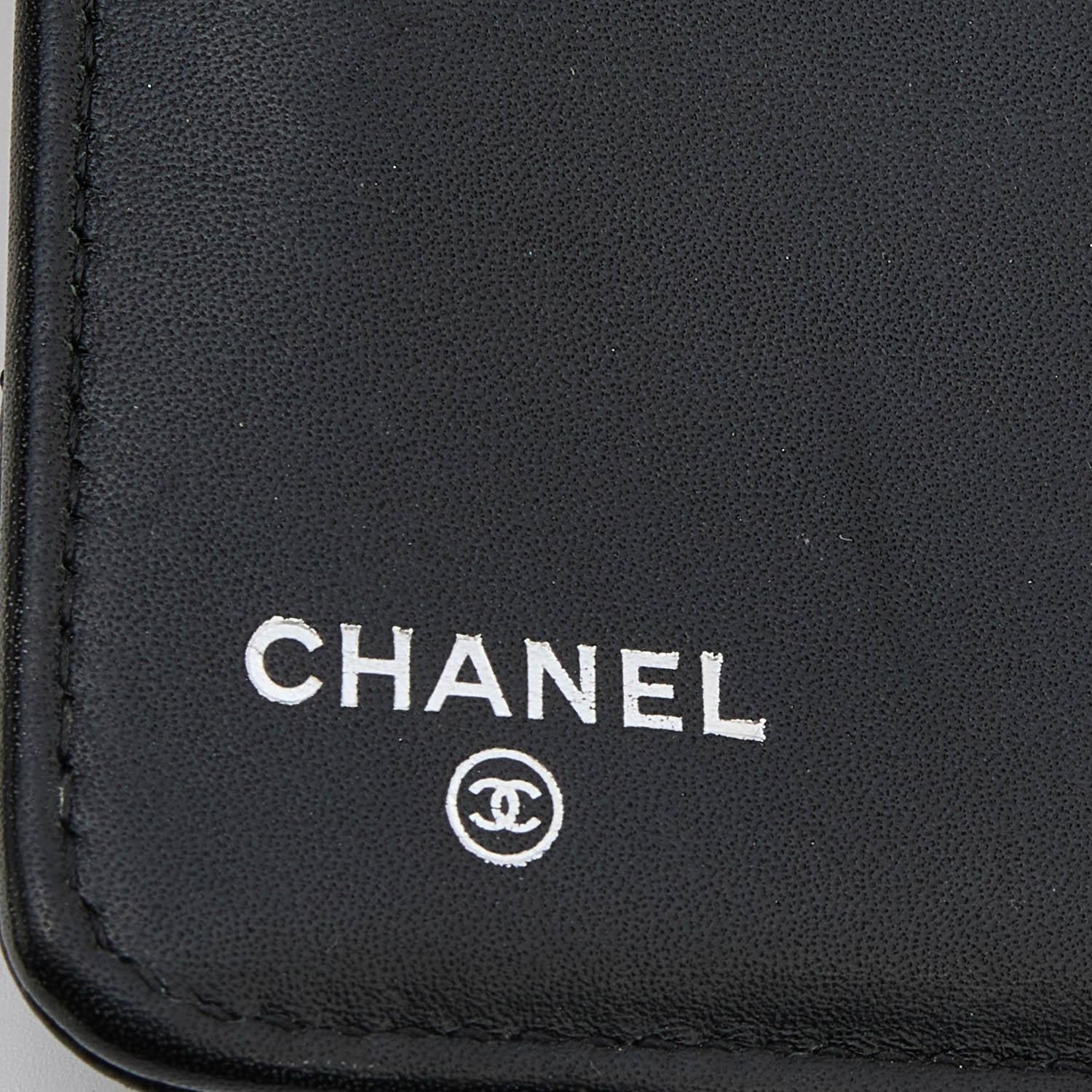 Chanel Black Quilted Caviar Leather Yen Continental Wallet 7