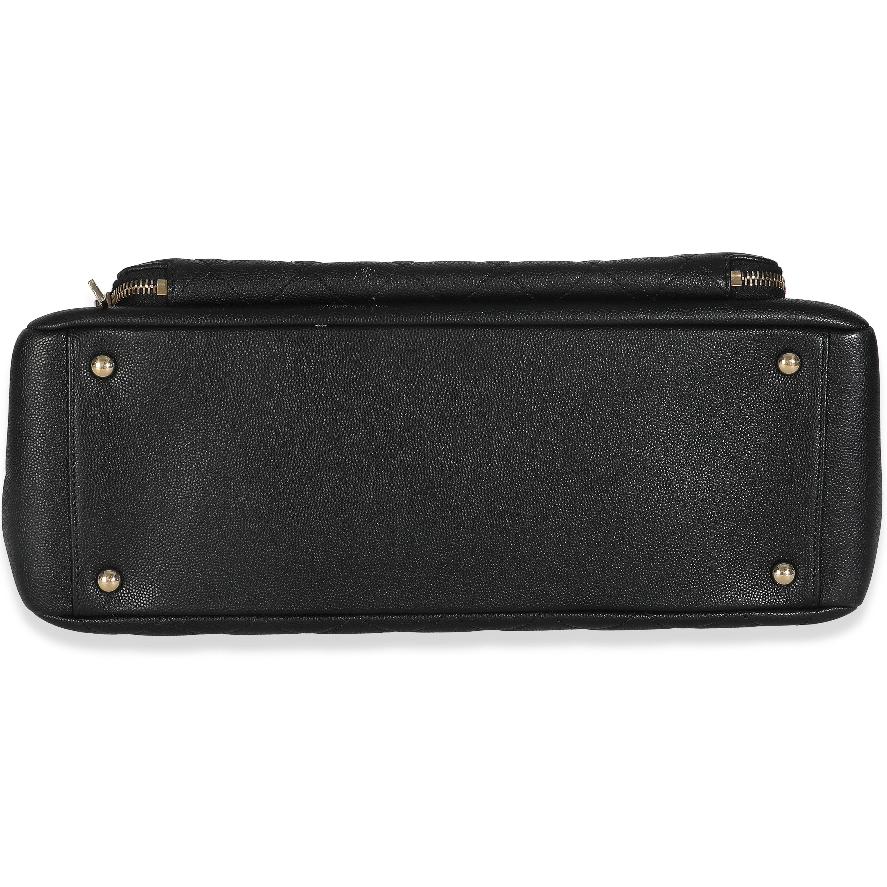 Chanel Black Quilted Caviar Medium Business Affinity Tote 3