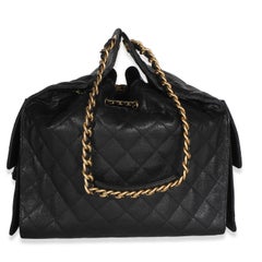 Chanel Black Quilted Caviar Medium Chanel 25 Hobo
