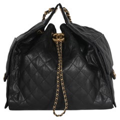 Chanel Black Quilted Caviar Medium Chanel 25 Hobo