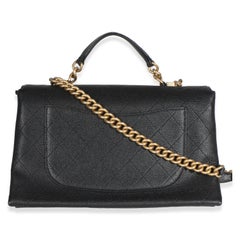 Chanel Black Quilted Caviar Medium Chic Affinity Top Handle Bag