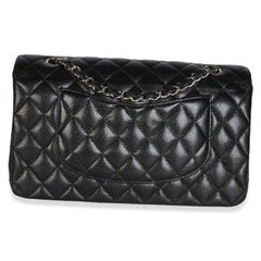 Chanel Black Quilted Caviar Medium Classic Double Flap Bag