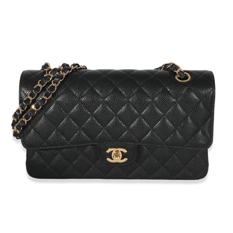 Chanel Medium Classic Flap Bag Black Caviar - 43 For Sale on