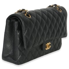 Chanel Black Quilted Caviar Medium Classic Double Flap Handbag