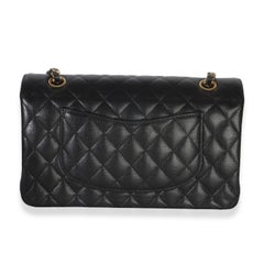 Chanel Black Quilted Caviar Medium Classic Double Flap Handbag