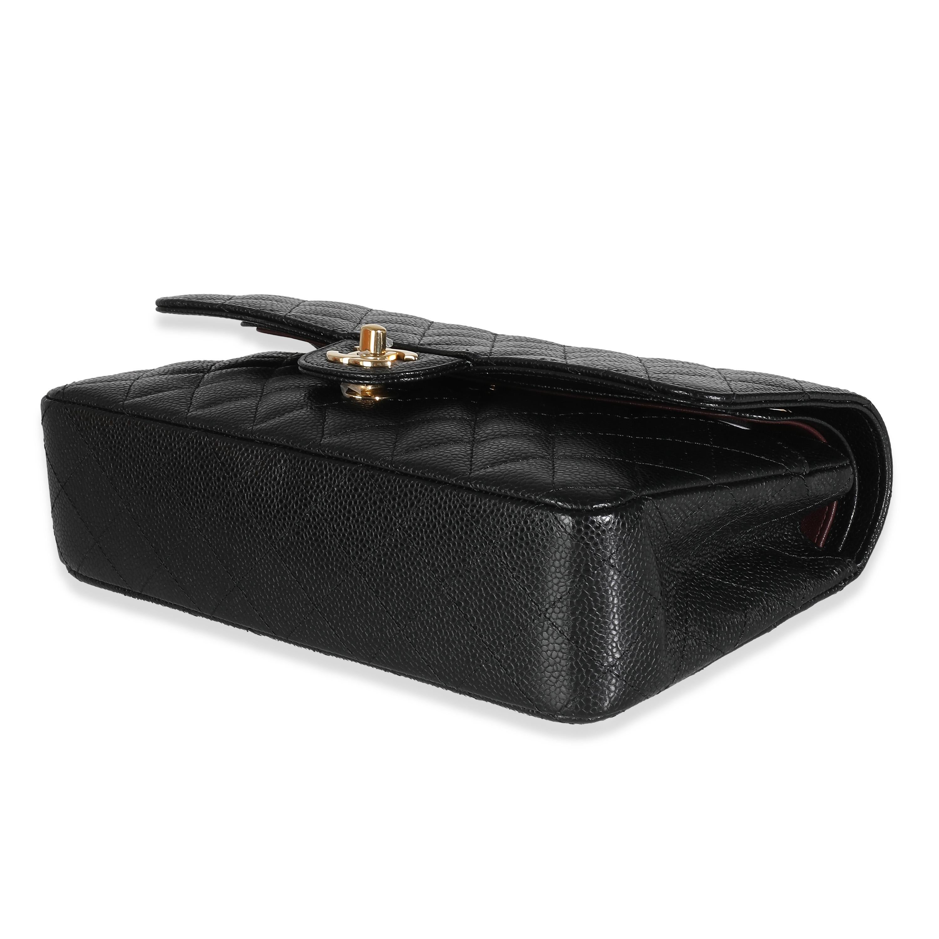 Chanel Negro Caviar Acolchado Bolso Clásico Mediano Doble Solapa 3