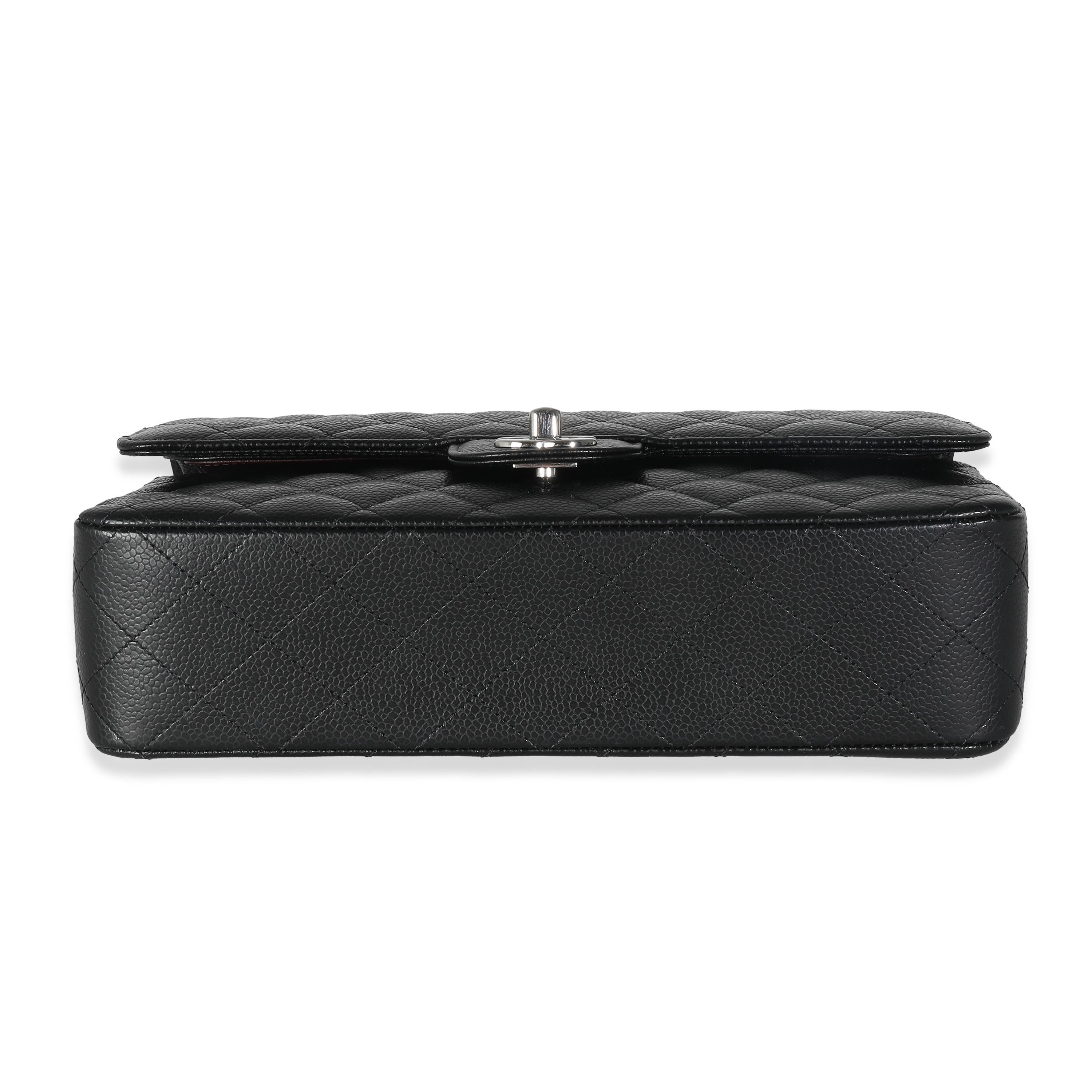 Chanel Black Quilted Caviar Medium Double Classic Flap Handbag 1