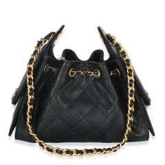 Chanel Black Quilted Caviar Mini Chanel 25 Hobo