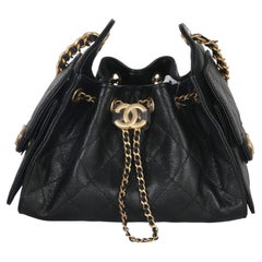 Chanel Black Quilted Caviar Mini Chanel 25 Hobo