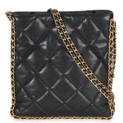 Chanel Black Quilted Caviar Mini Never Ending Chain Tote