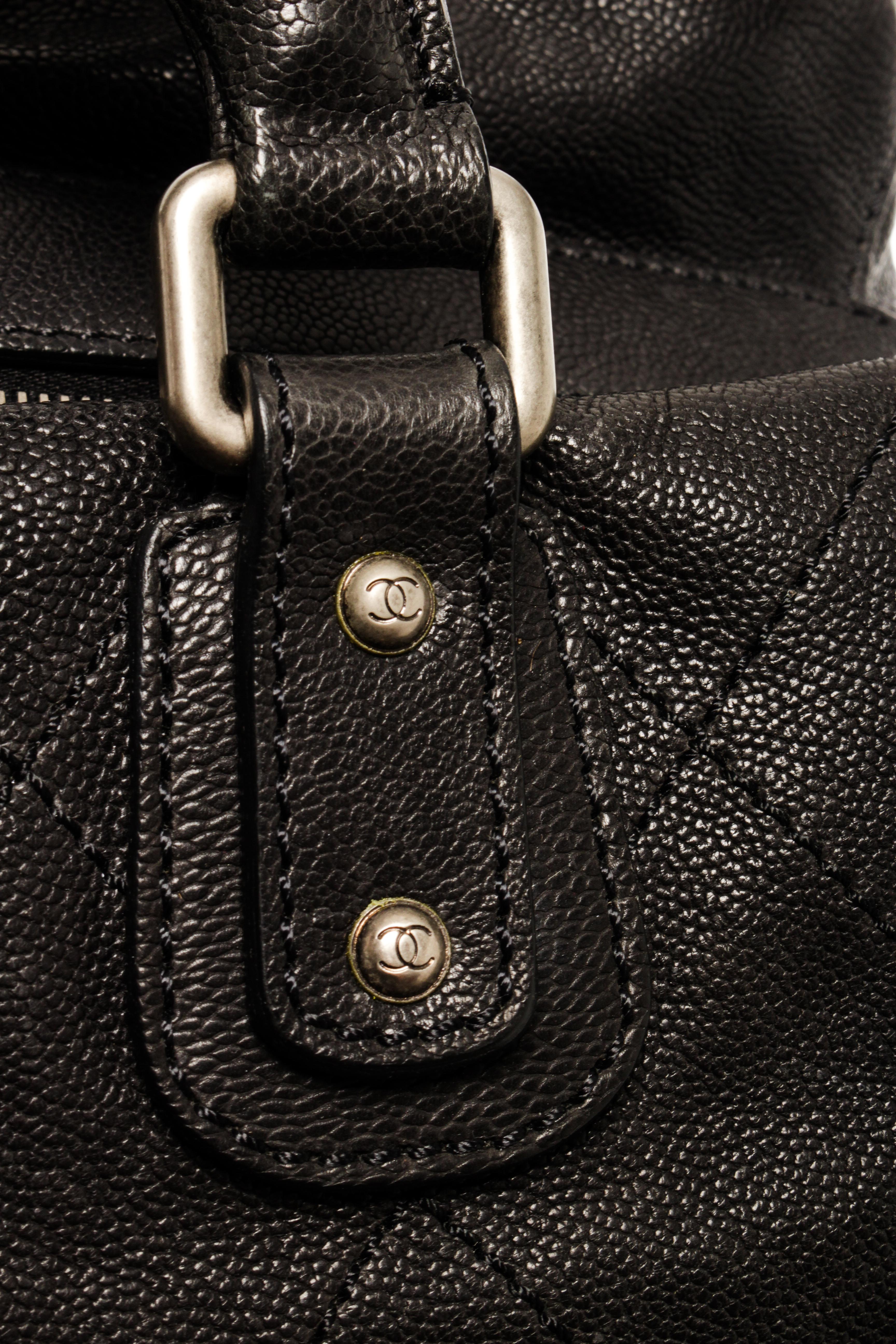 Chanel Black Quilted Caviar Outdoor Ligne Small Doctor Bag 1