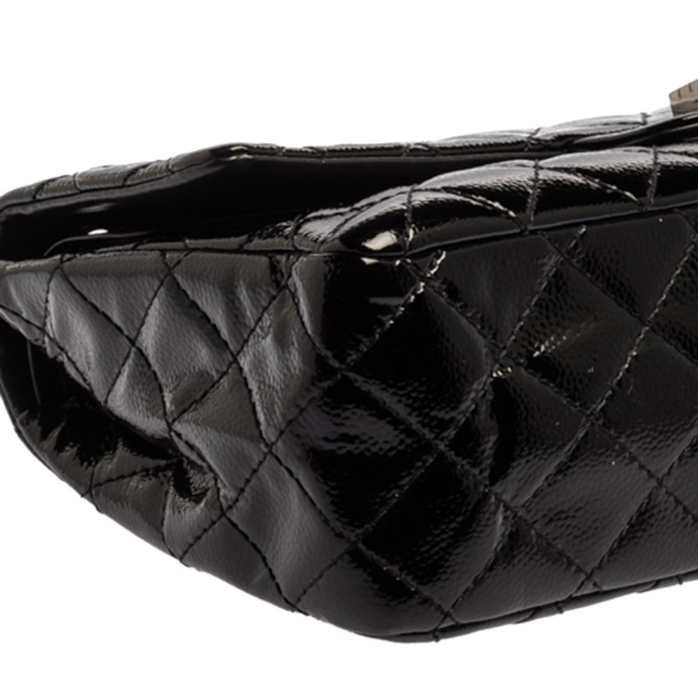 Chanel Black Quilted Caviar Patent Leather Reissue 2.55 Classic 226 Flap Bag 10