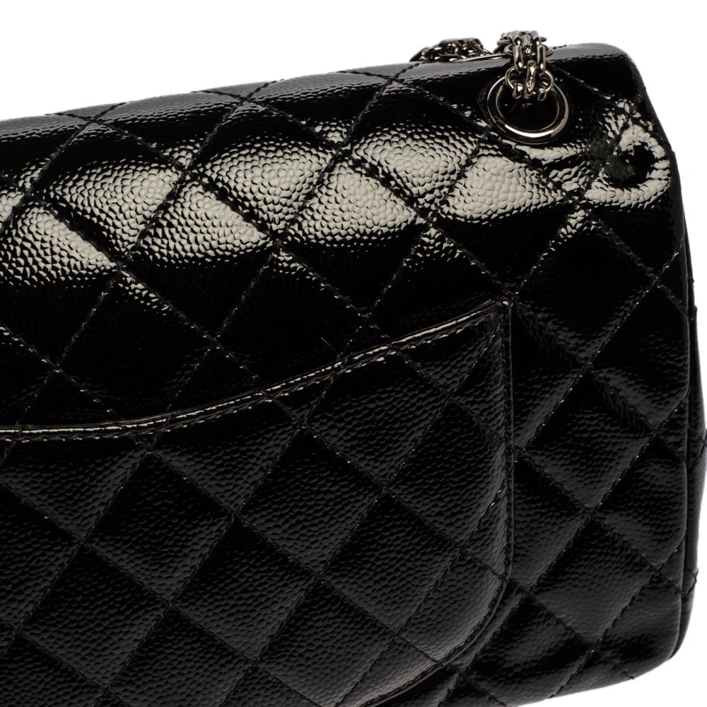 Chanel Black Quilted Caviar Patent Leather Reissue 2.55 Classic 226 Flap Bag 1
