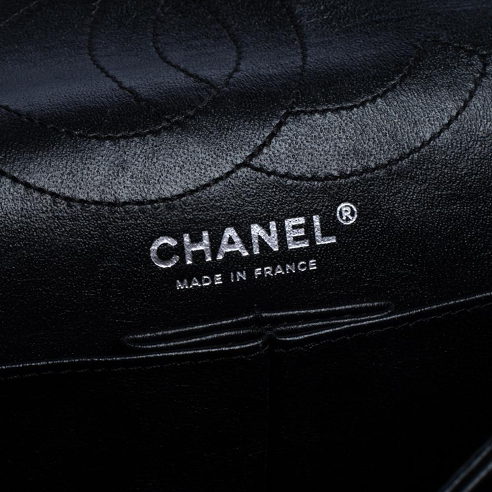 Chanel Black Quilted Caviar Patent Leather Reissue 2.55 Classic 226 Flap Bag 2