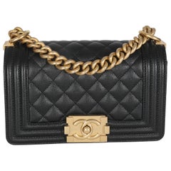 Chanel Black Quilted Caviar Small Boy Bag
