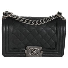 Borsa Chanel nera trapuntata Caviar Small Boy