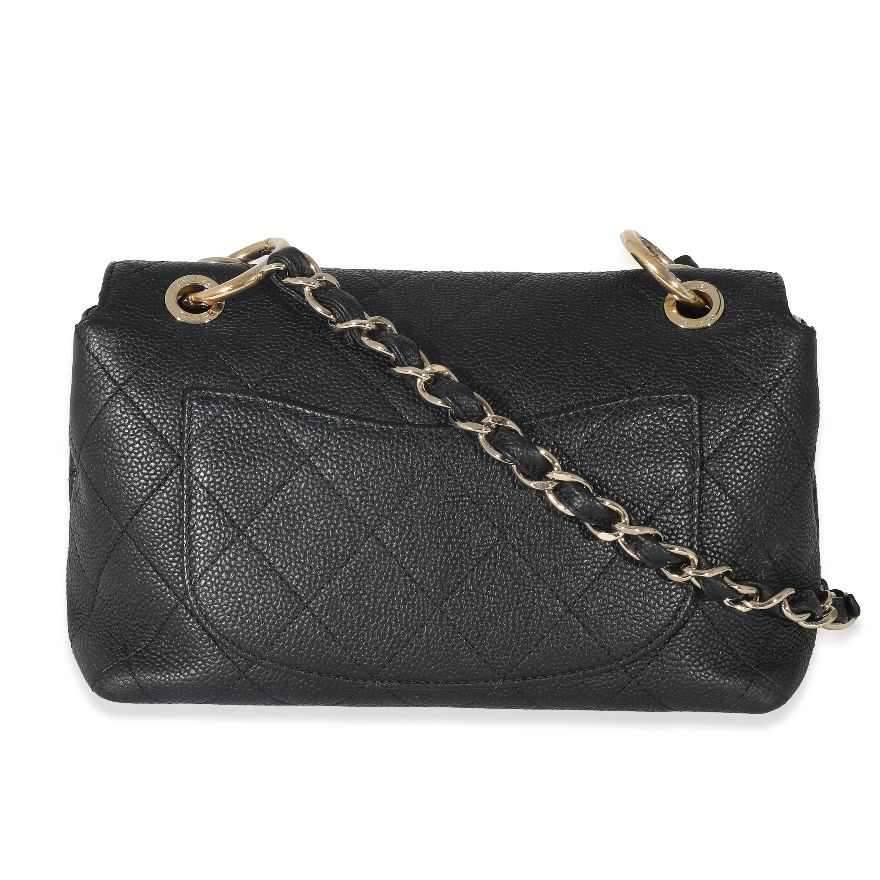 Chanel Black Quilted Caviar Small City Walk Flap Bag In Excellent Condition In New York, NY