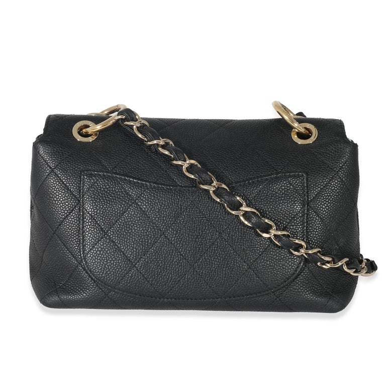 Chanel Black Quilted Caviar Small City Walk Flap Bag For Sale at