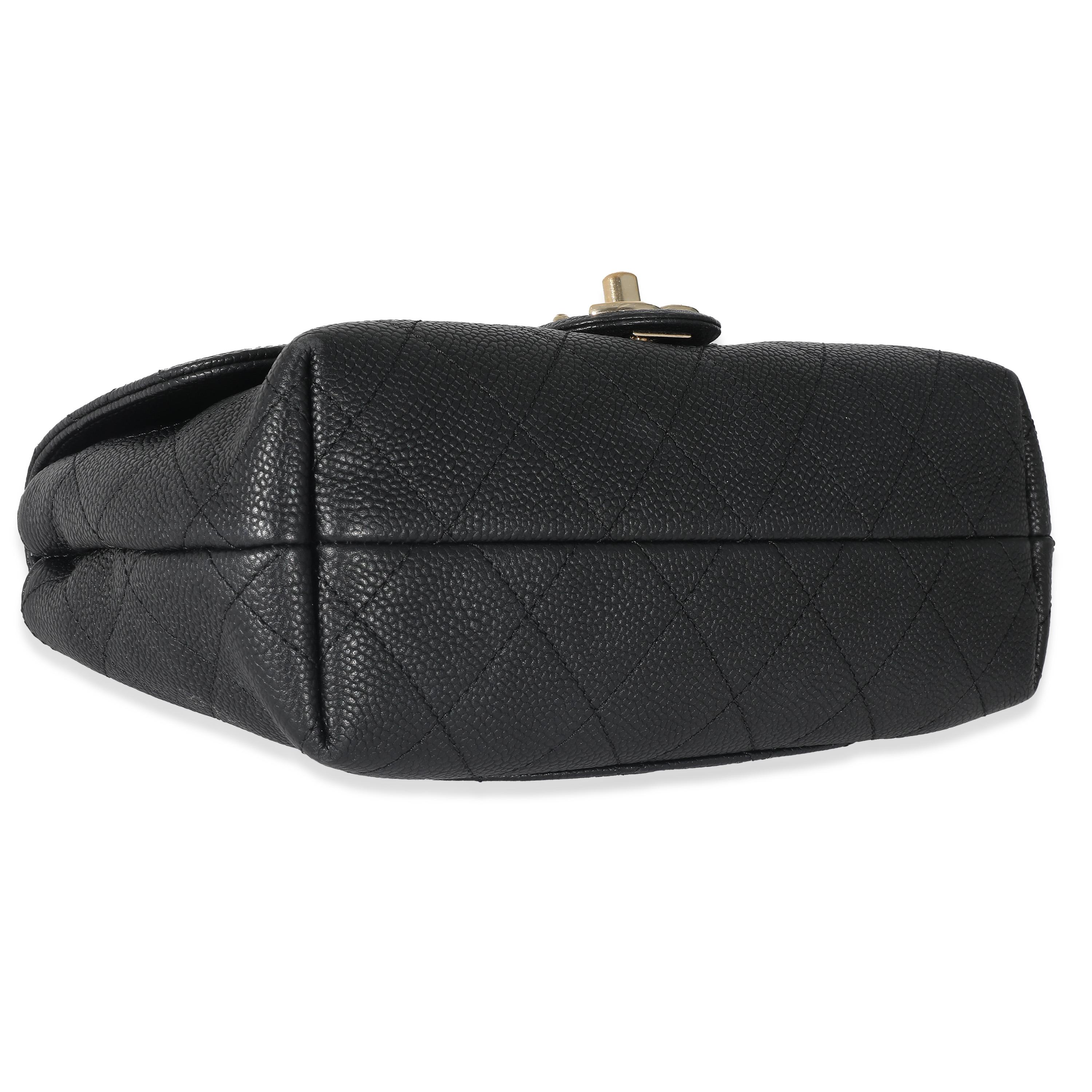 Chanel Black Quilted Caviar Small City Walk Flap Bag 2