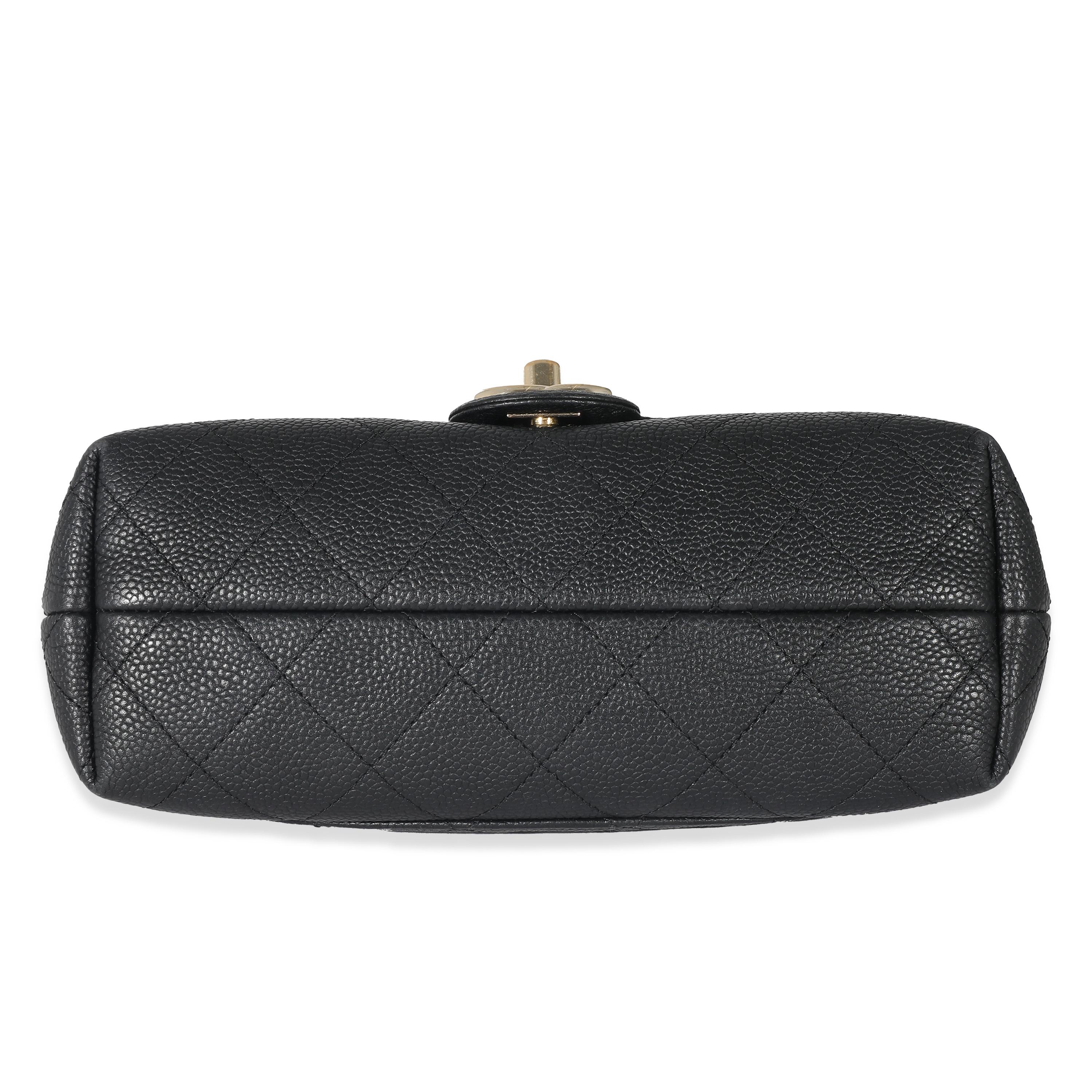 Chanel Black Quilted Caviar Small City Walk Flap Bag 3