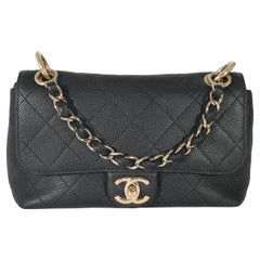 Chanel Black Quilted Caviar Small City Walk Flap Bag