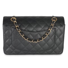 Chanel Black Quilted Caviar Small Classic Double Flap Bag