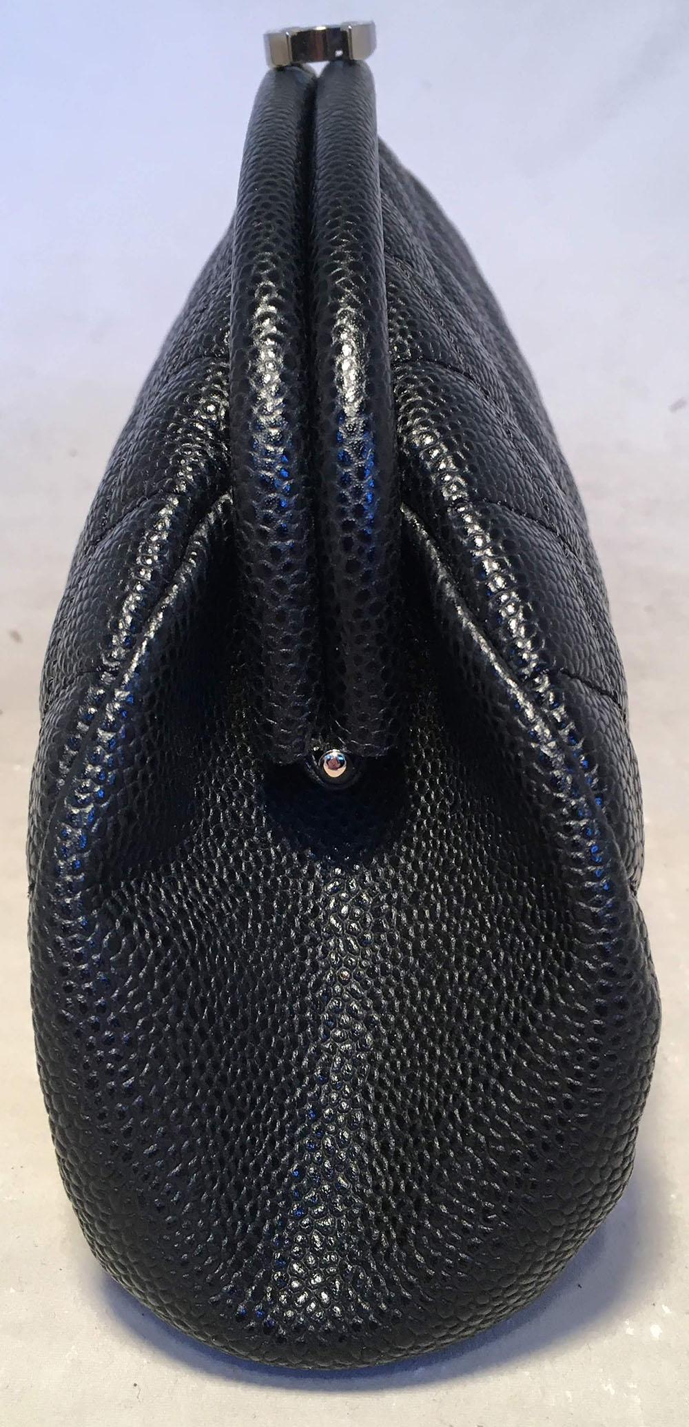 Chanel Black Quilted Caviar Timeless Clutch In Excellent Condition In Philadelphia, PA
