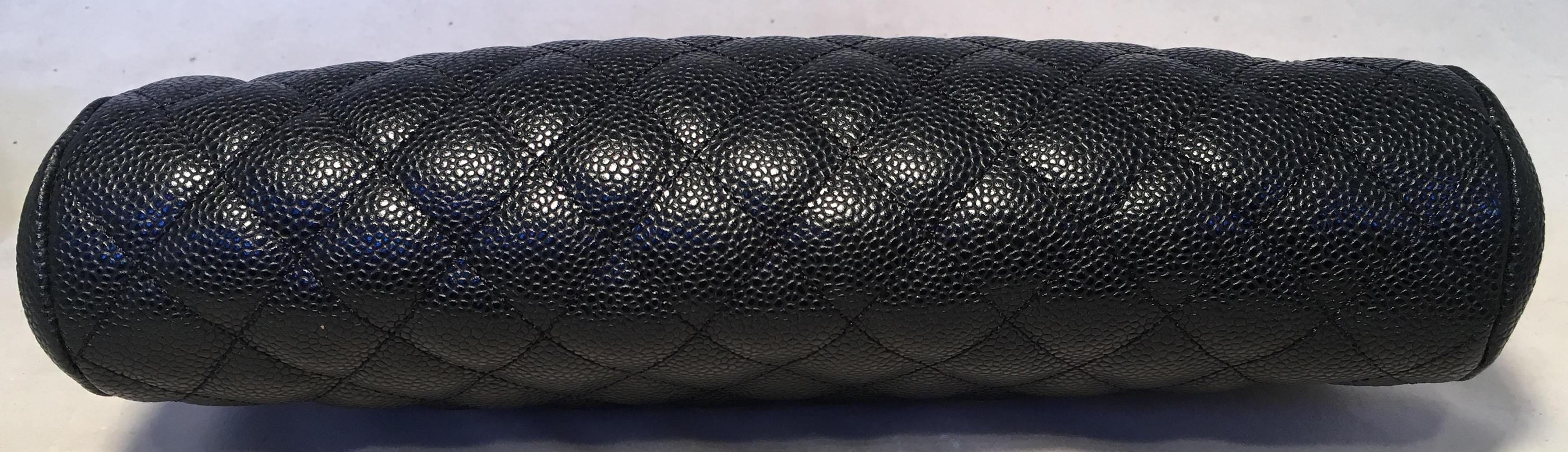 Women's Chanel Black Quilted Caviar Timeless Clutch