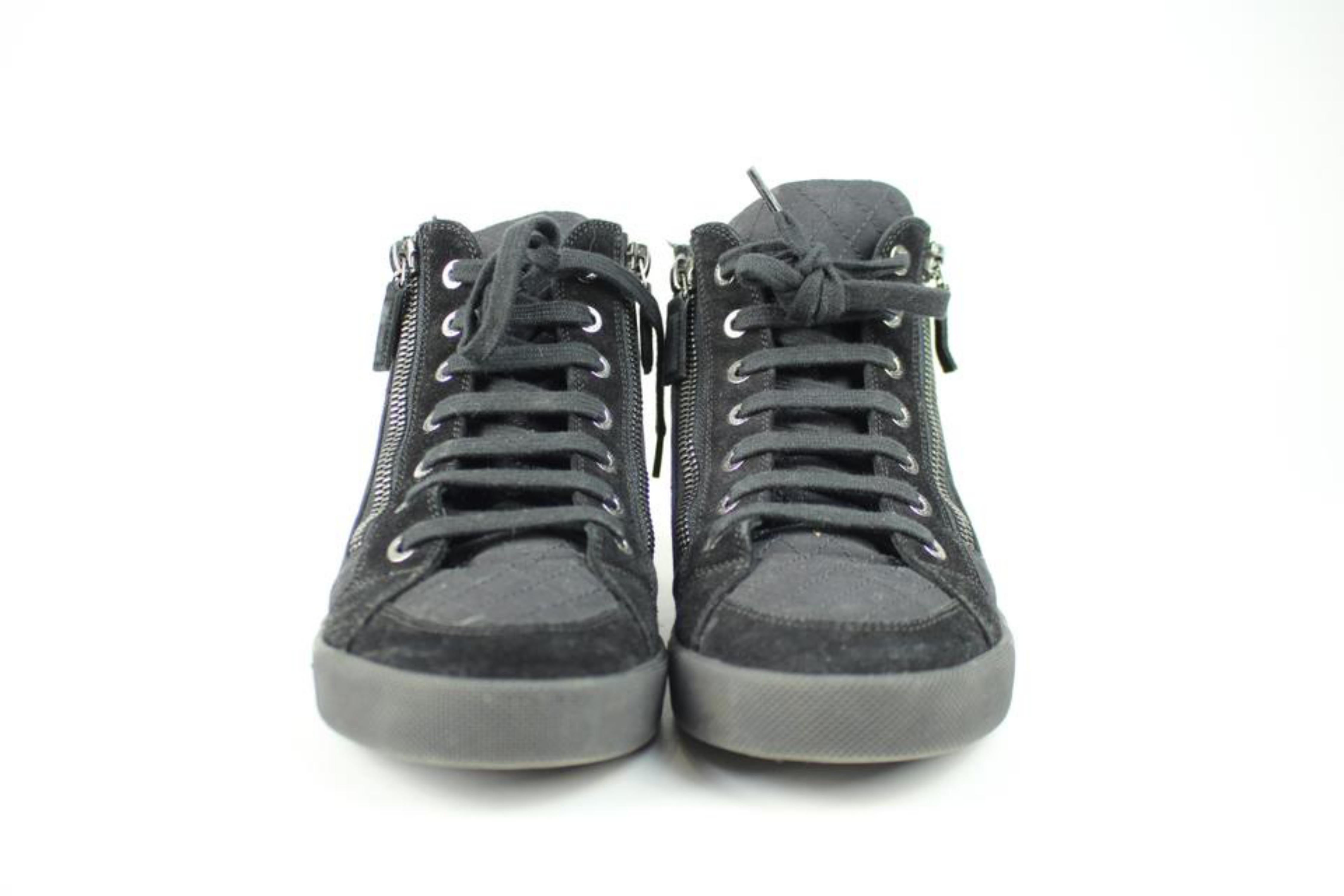Chanel Black Quilted Cc High Top Sneakers 32cca3917 Sneakers In Fair Condition For Sale In Forest Hills, NY
