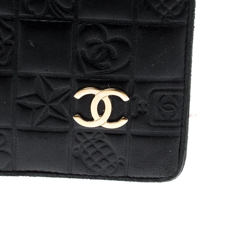 Chanel Black Quilted Charm Icon Leather CC Bifold Wallet 5