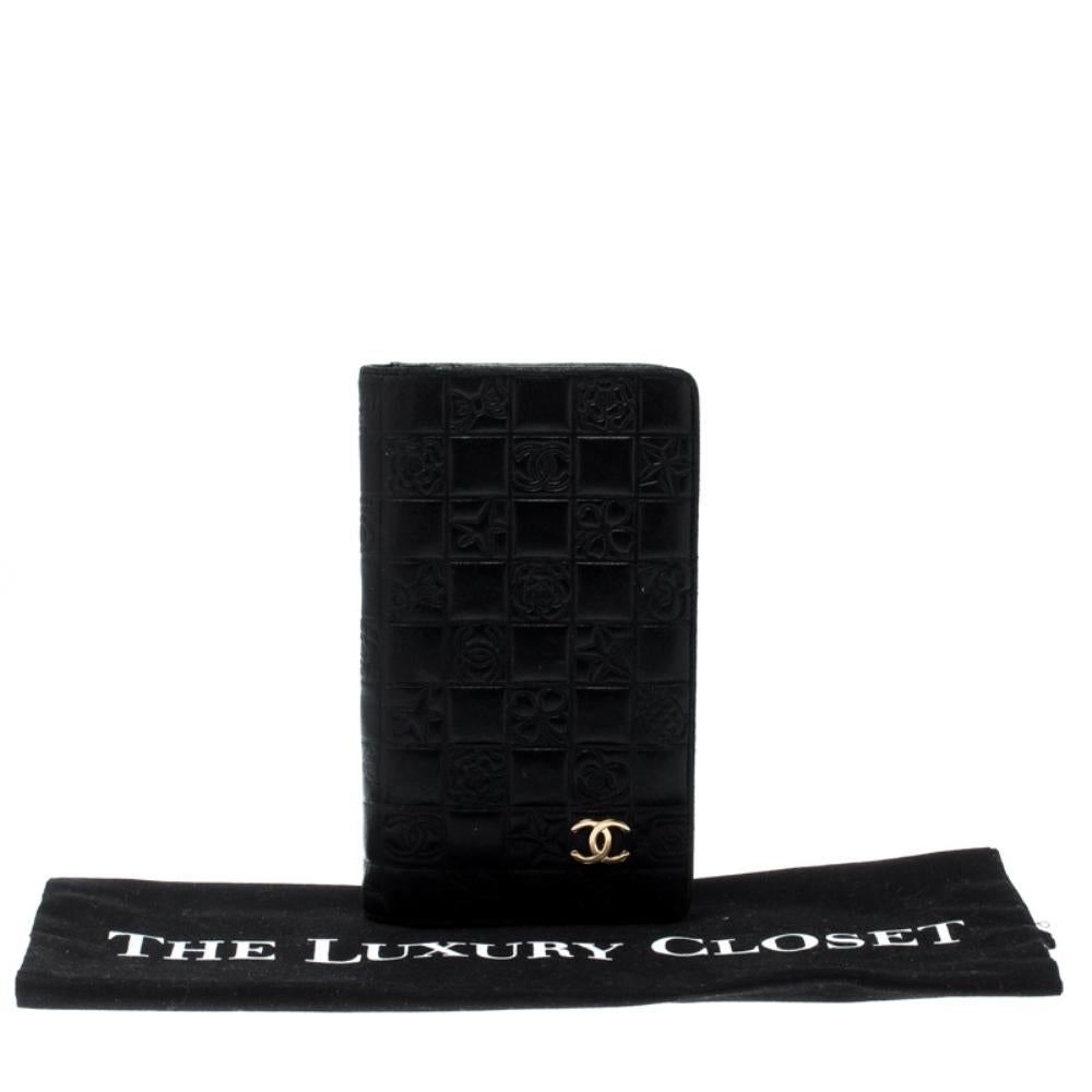Chanel Black Quilted Charm Icon Leather CC Bifold Wallet 10