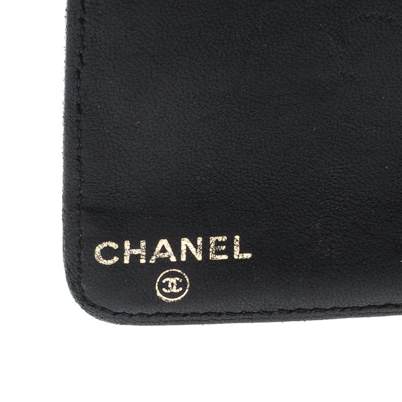 Chanel Black Quilted Charm Icon Leather CC Bifold Wallet 4