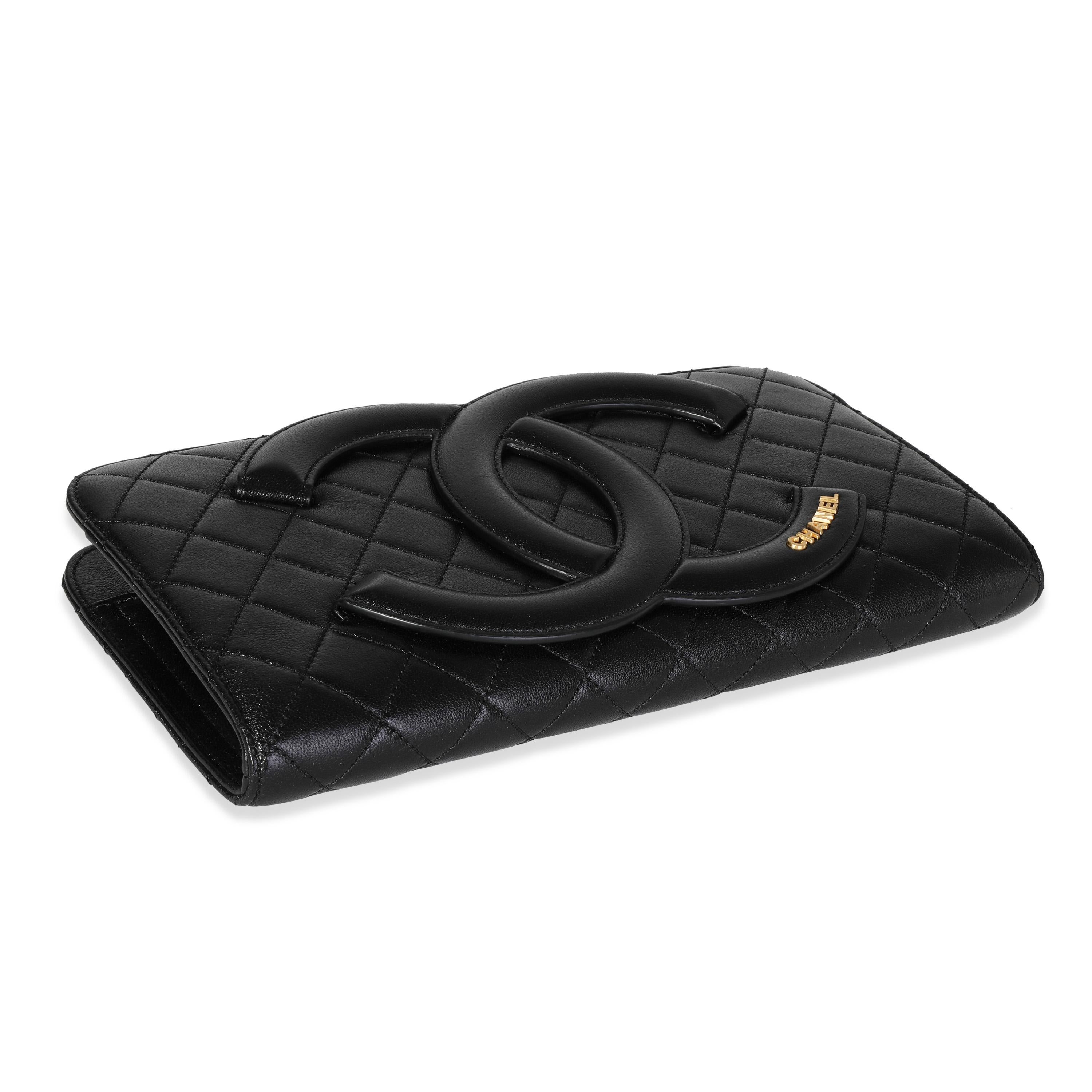 Chanel Black Quilted Chèvre Coco Midnight Clutch In Excellent Condition In New York, NY