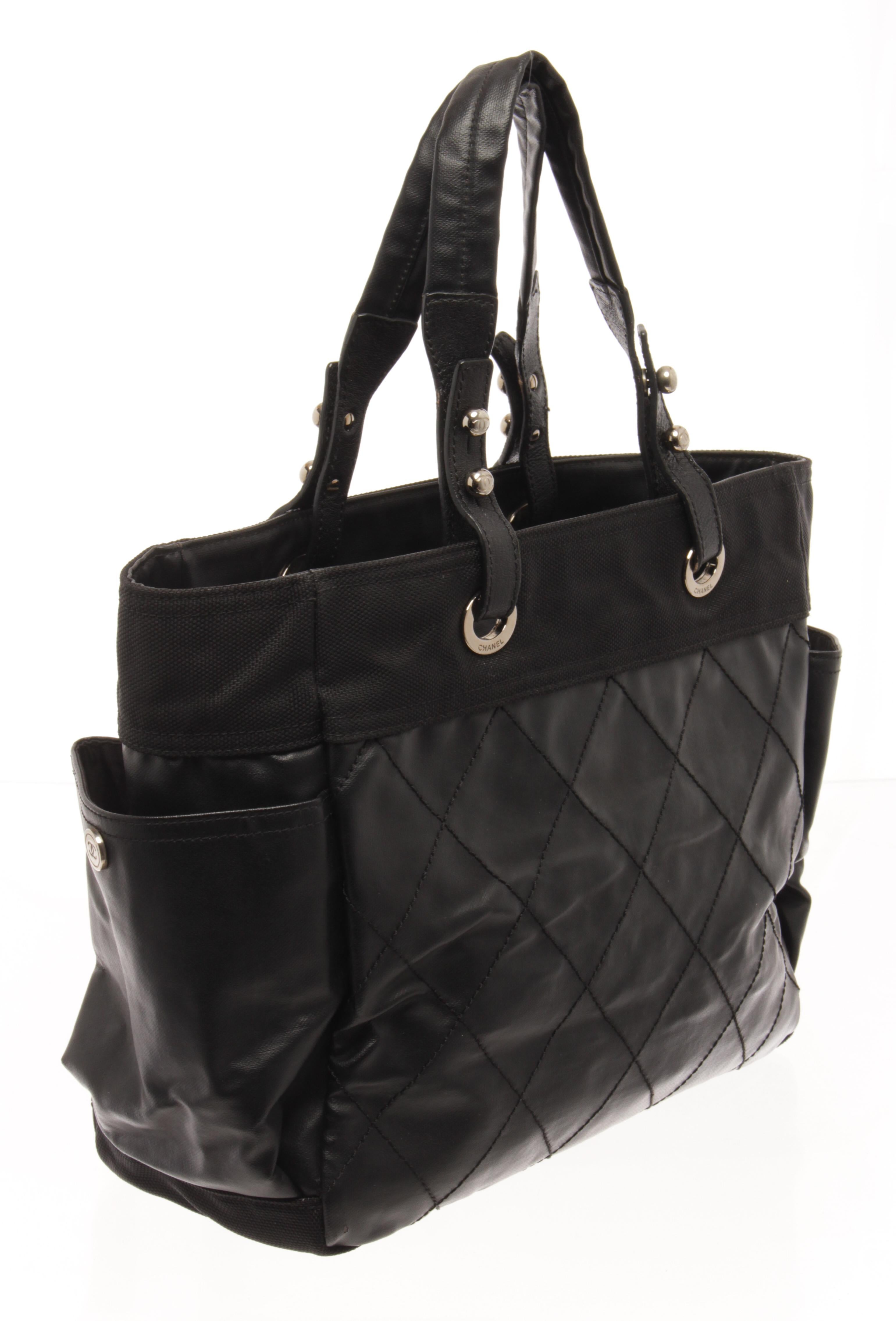 Chanel Black Quilted Coated Canvas Biarritz Tote Bag at 1stDibs ...