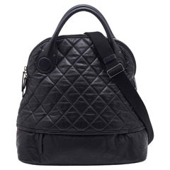 Chanel Black Quilted Coated Canvas Vertical Sport Weekender Bag