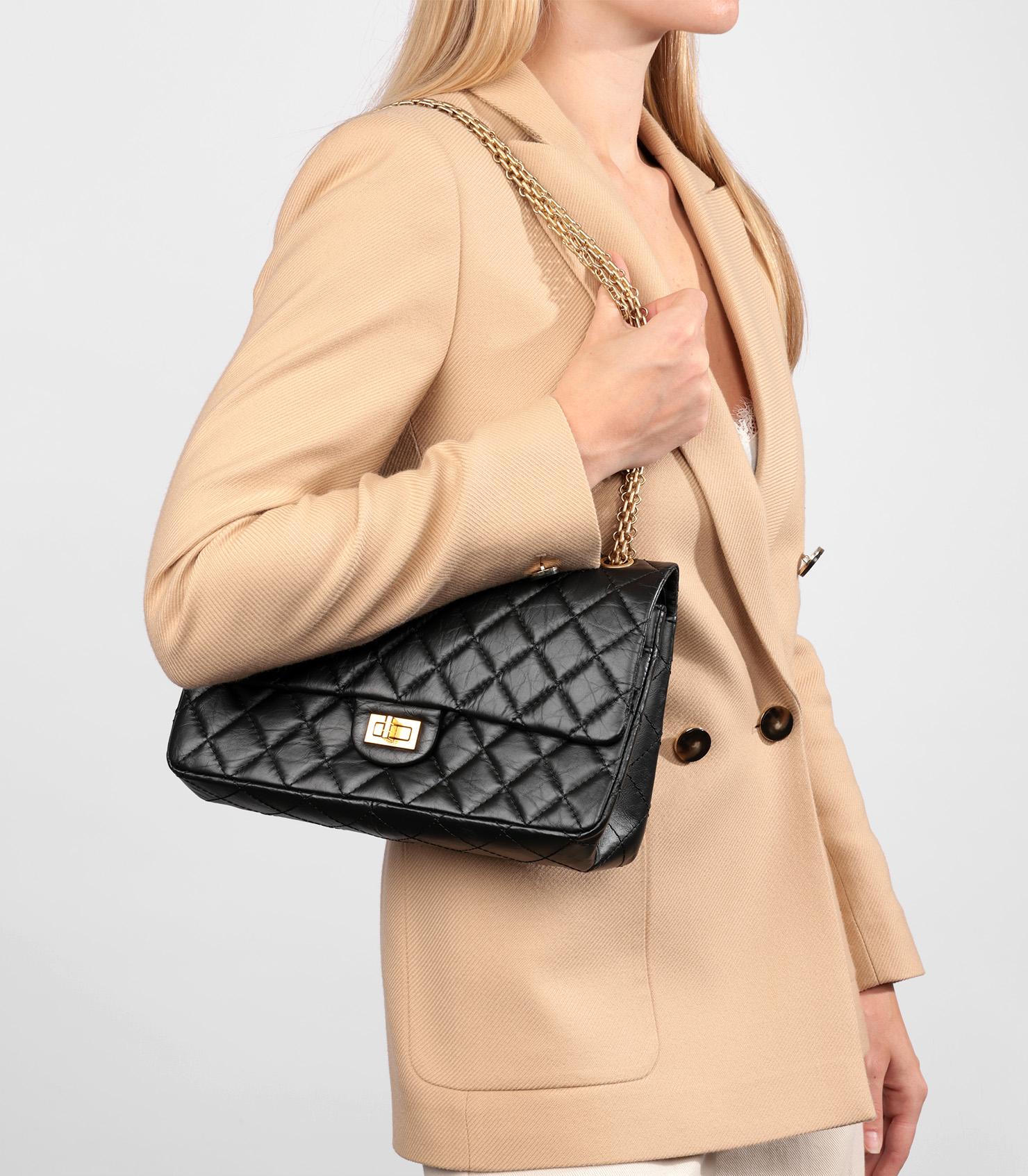 Chanel Black Quilted Crinkled Calfskin Leather 226 2.55 Reissue Double Flap Bag

Brand- Chanel
Model- 226 2.55 Reissue Double Flap Bag
Product Type- Crossbody, Shoulder
Serial Number- 21******
Age- Circa 2015
Accompanied By- Chanel Dust Bag, Box,