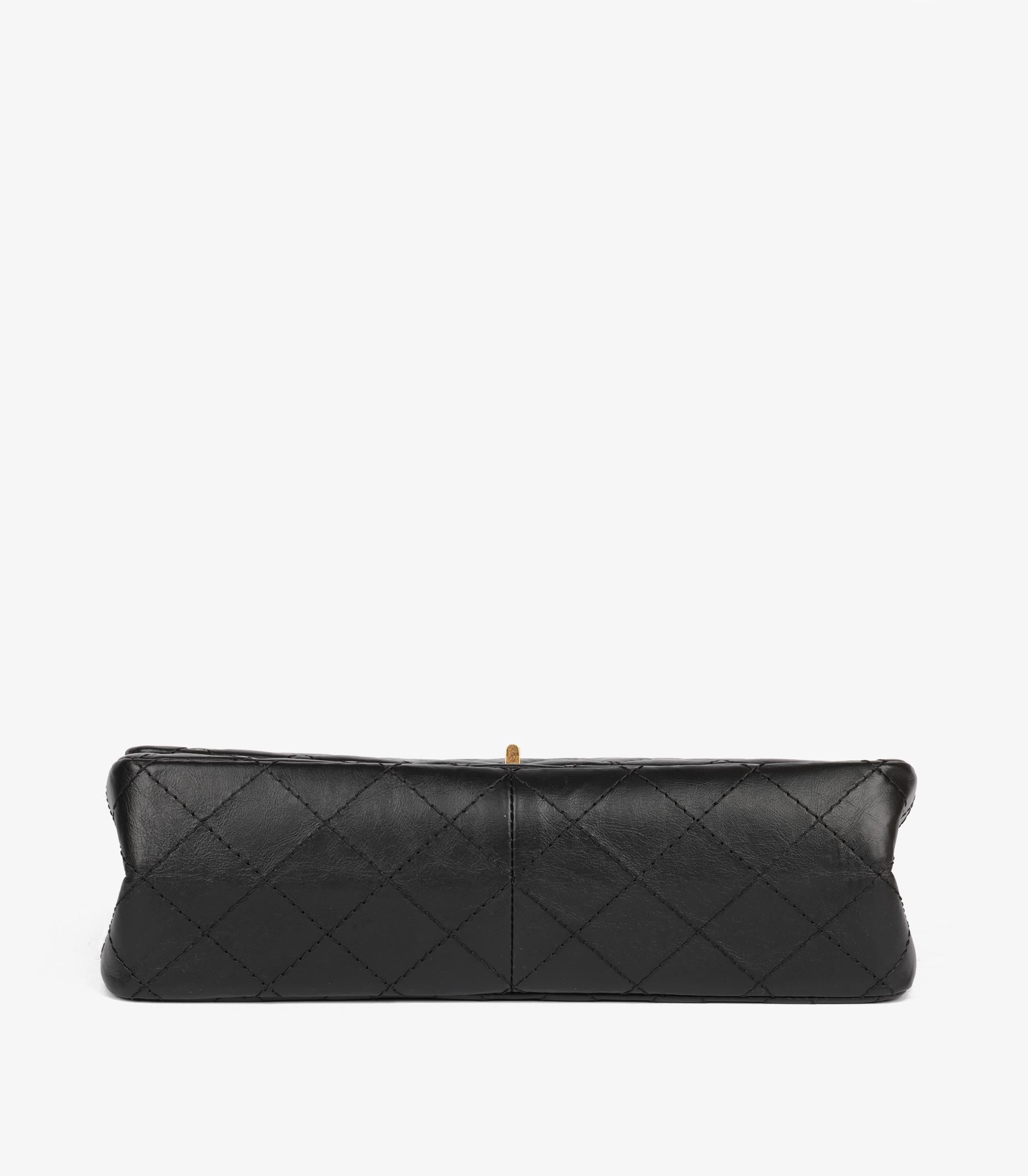 Chanel Black Quilted Crinkled Calfskin Leather 226 2.55 Reissue Double Flap Bag For Sale 5
